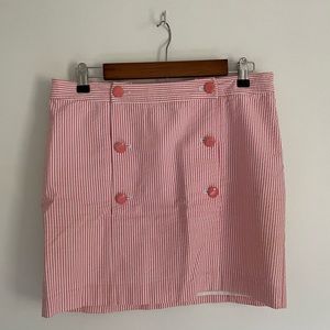 NWT VINEYARD VINES 16" SKIRT PINK WHITE SEERSUCKER STRIPED COTTON LINED